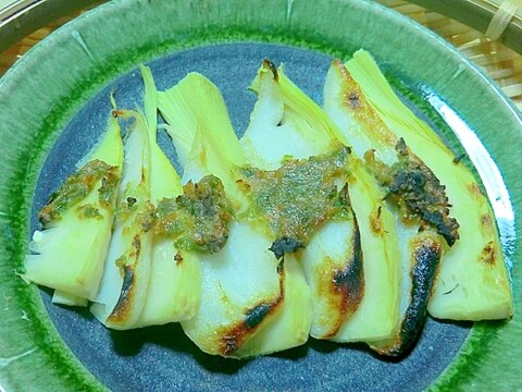 春の香り，竹の子と笹かまのばっけ味噌焼き